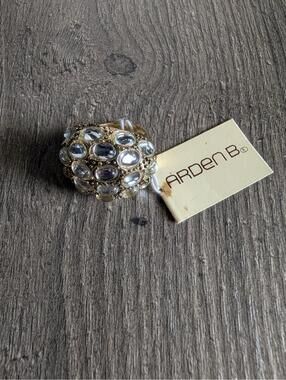 Arden B Golden Tone Crystal Ring